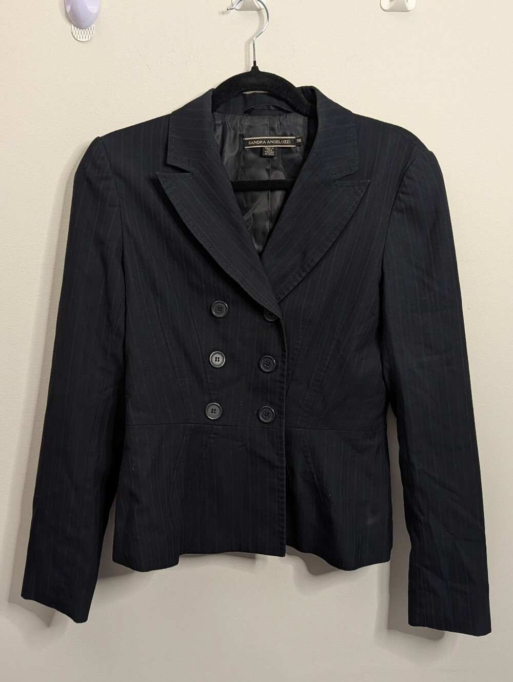 Sandra Angelozzi Black Double-Breasted Blazer